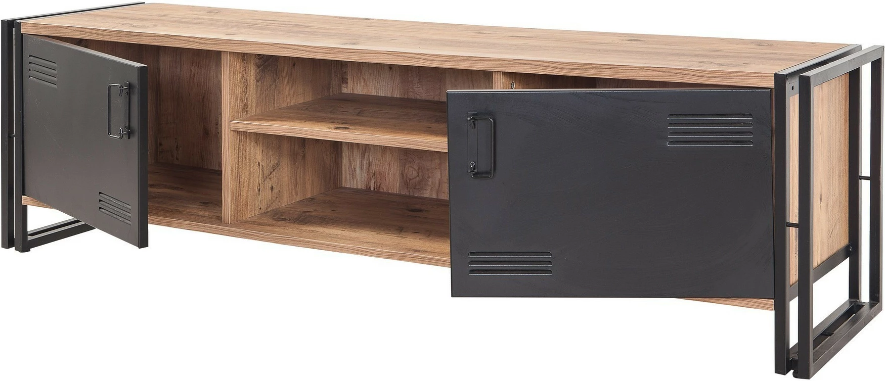 Komodë TV Skye Decor, Cosmo Rex, ngjyrë pishë Atlantike dhe e zezë