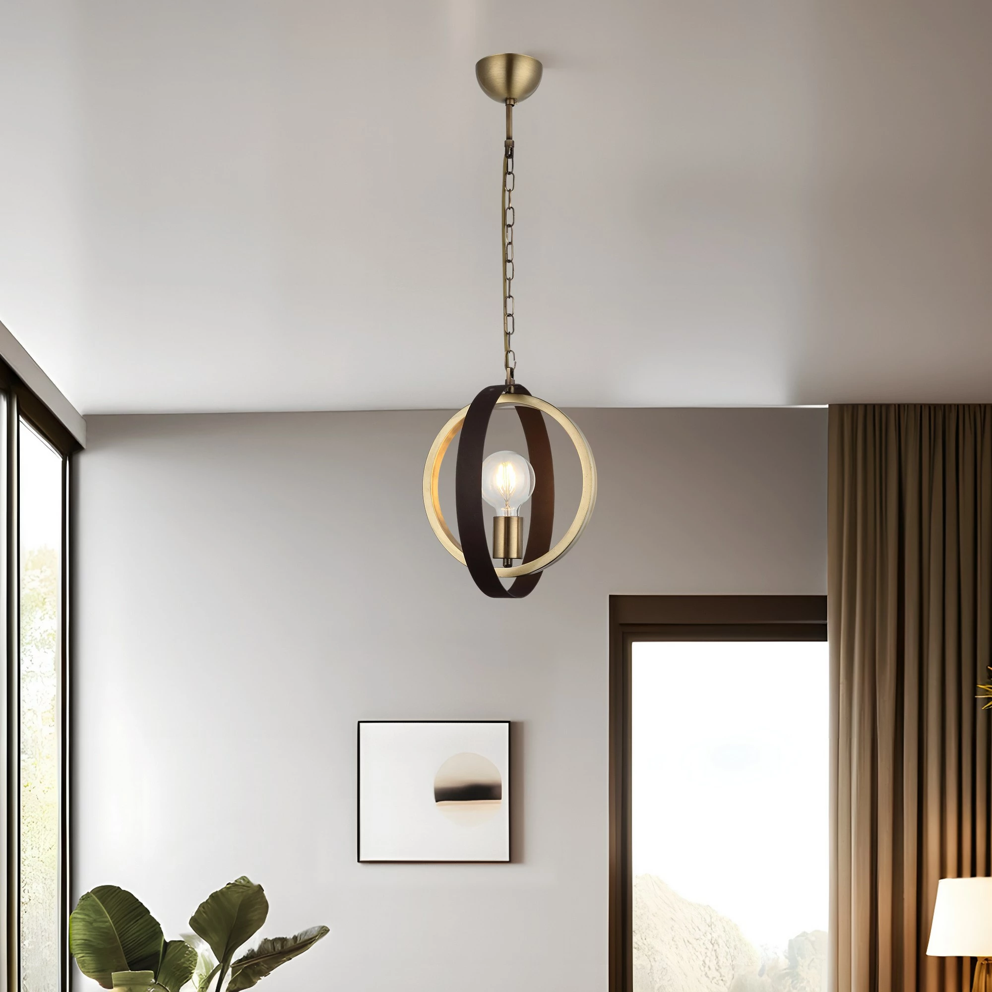 Llambë tavani Opviq, model Tado - 75-01, metal, ngjyrë antike, kafe
