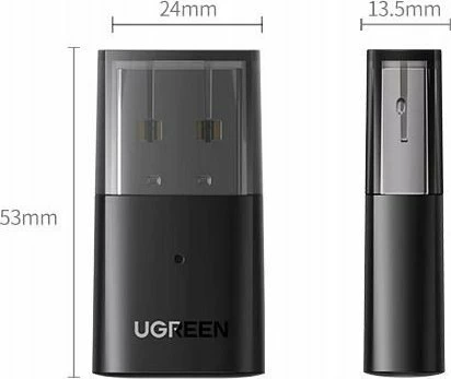 Adapter USB Bluetooth Ugreen CM390, Bluetooth 5.0, rreze deri 30 m, i zi