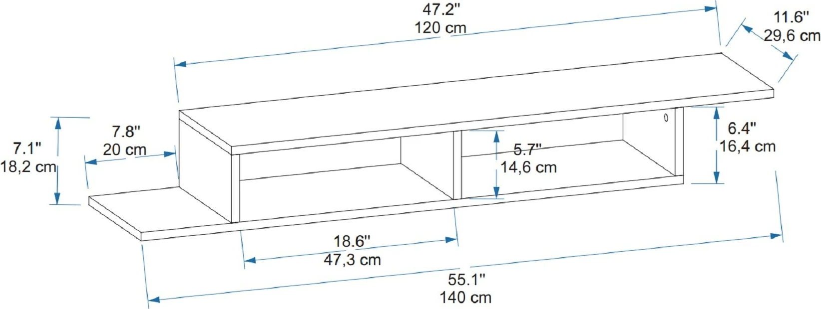 Mbajtës TV Hanah Home, ngjyrë Atlantic Pine