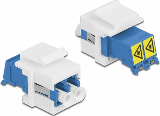Modul Keystone DeLOCK LC Duplex femër-në-femër, fibër optike, flat, blu/bardhë