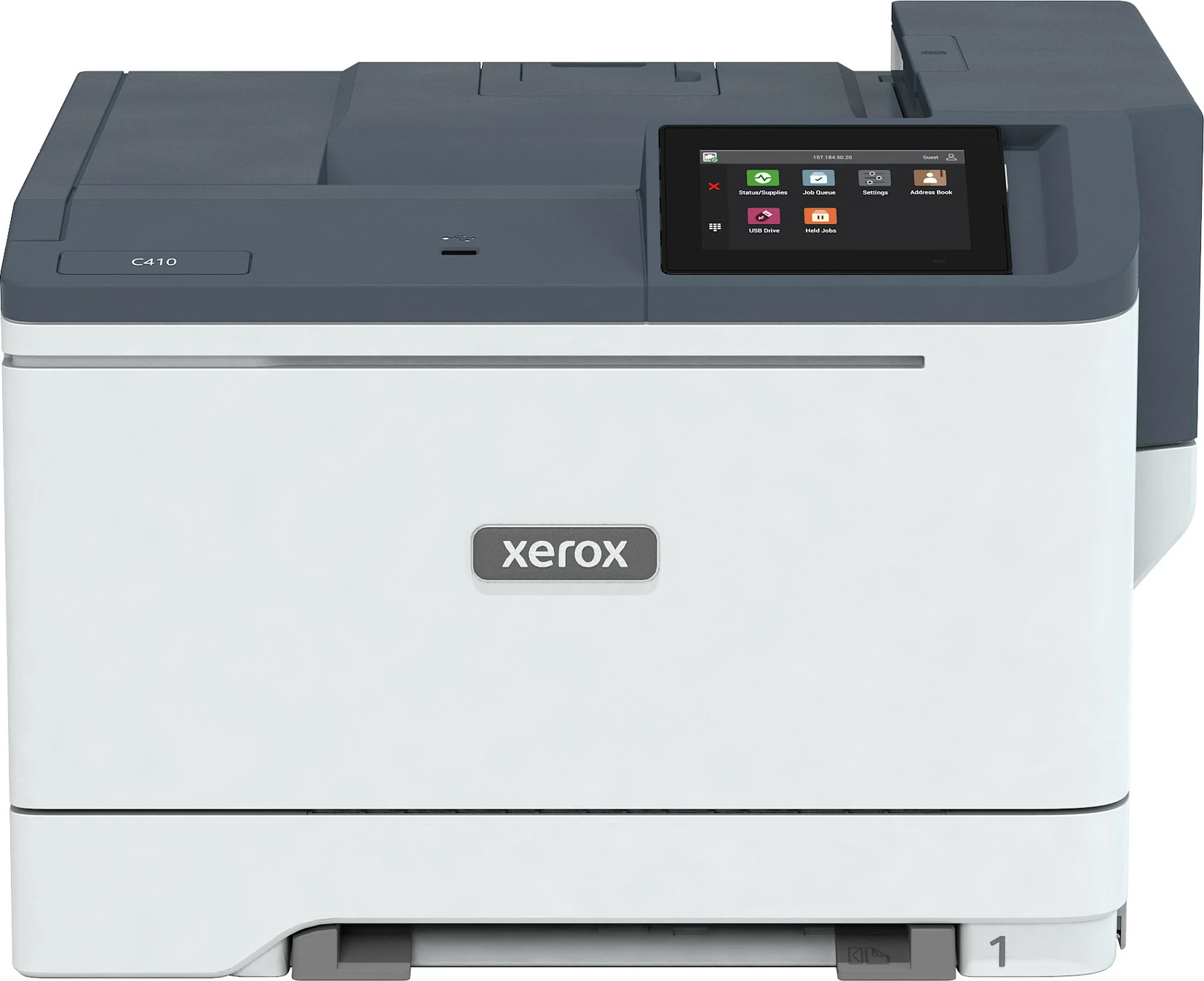 Printer lazer me ngjyra Xerox VersaLink C410, A4, duplex, 40ppm, 2 tabaka, 8GB, bardhë/gri