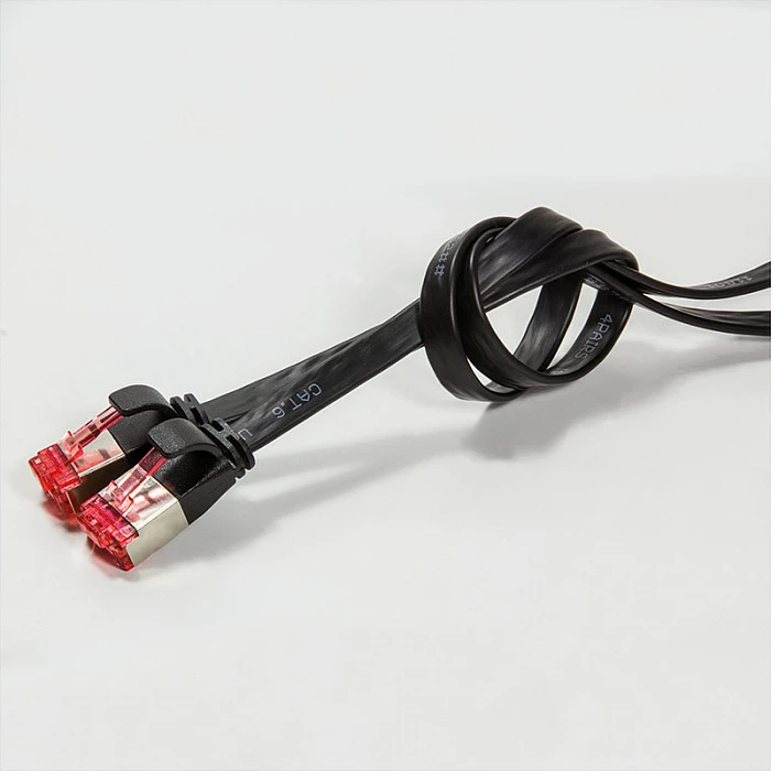 Kabllo rrjeti LogiLink Cat6A U/FTP flat patch 15m, 2xRJ45, e zezë
