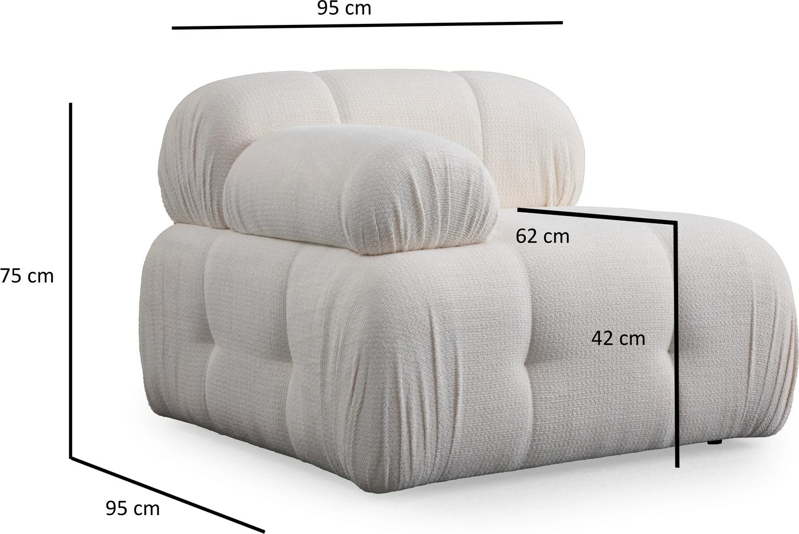 Divan treshe Atelier del Sofa, Petite 3, i bardhë