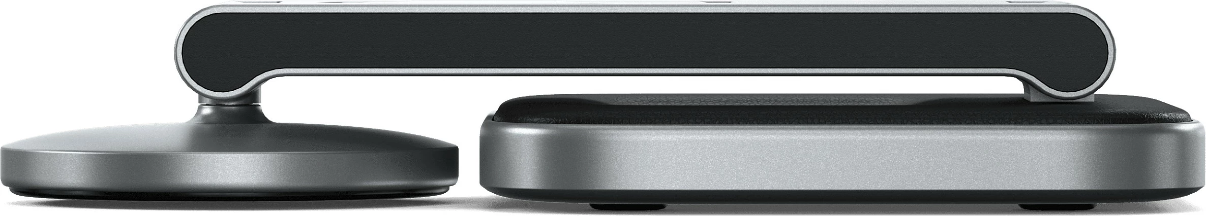 Stendë karikimi pa tela Satechi 3-in-1 Foldable Qi2, e palosshme, gri e errët