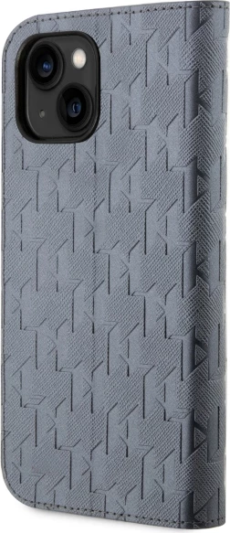 Mbështjellës Karl Lagerfeld Saffiano Monogram për iPhone 14 6.1", argjendtë