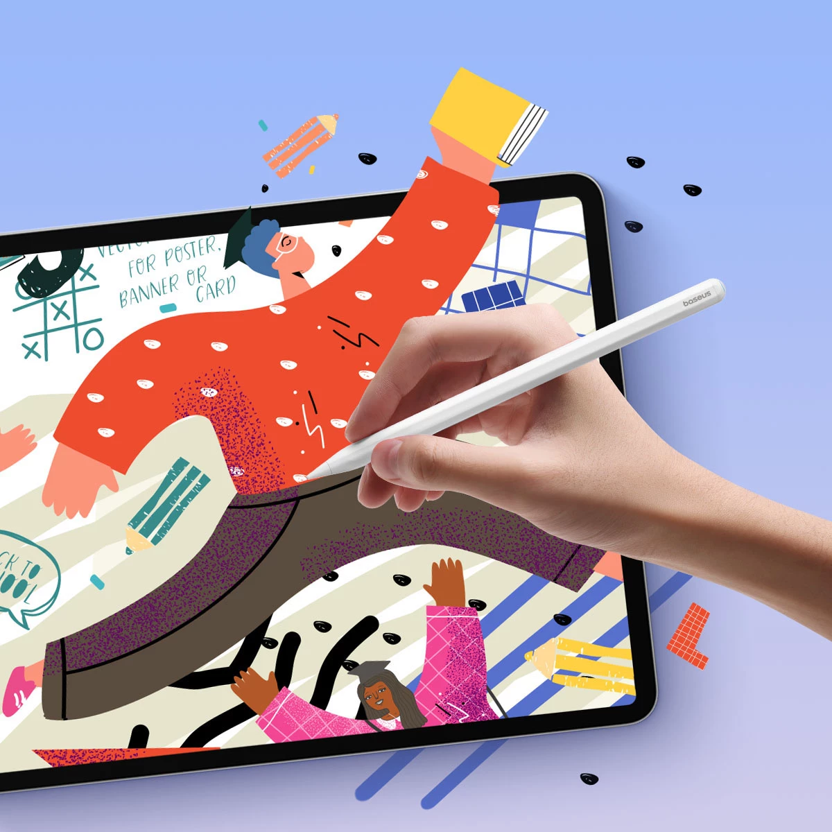 Stylus Baseus Smooth Writing 2 Overseas Edition për iPad, majë e zëvendësueshme, LED, i bardhë