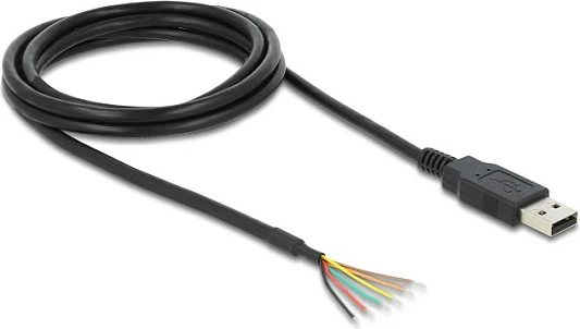 Kabllo konvertues DeLOCK USB 2.0 në Serial UART TTL 3.3V, FT232RL, 1.8 m, e zezë