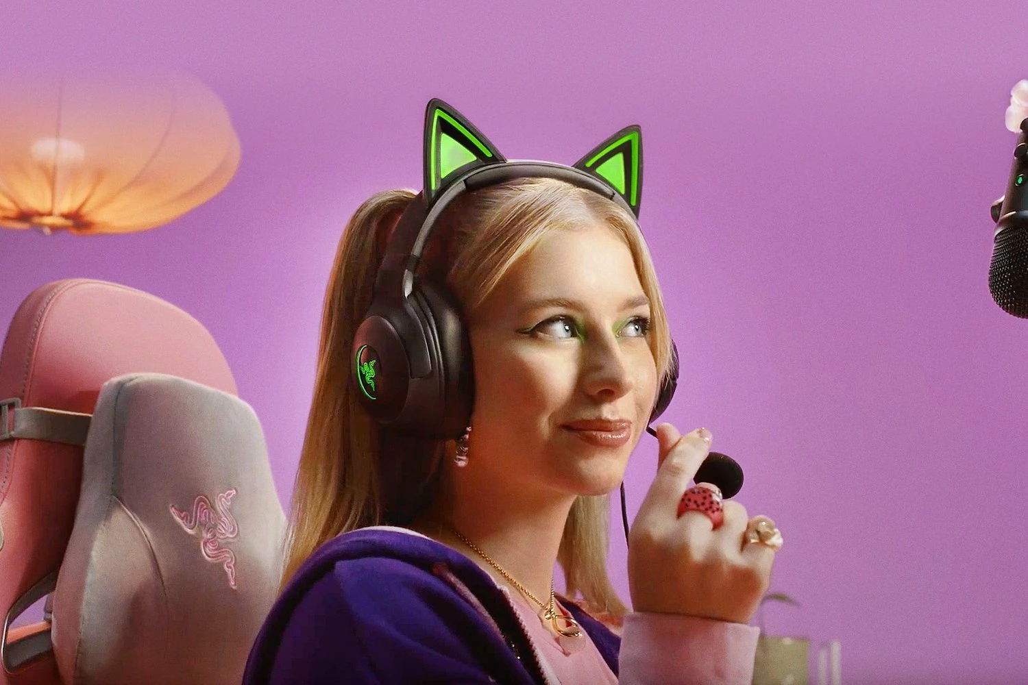 Kufje Razer Kraken Kitty V2 RZ04-04730100-R3M1, USB me kabllo 2 m, 7.1 surround, Chroma RGB, të zeza