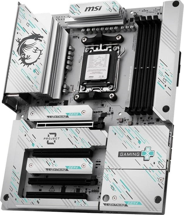 Pllakë amë MSI B850 GAMING PLUS WIFI PZ, Socket AM5, 256 GB, e bardhë