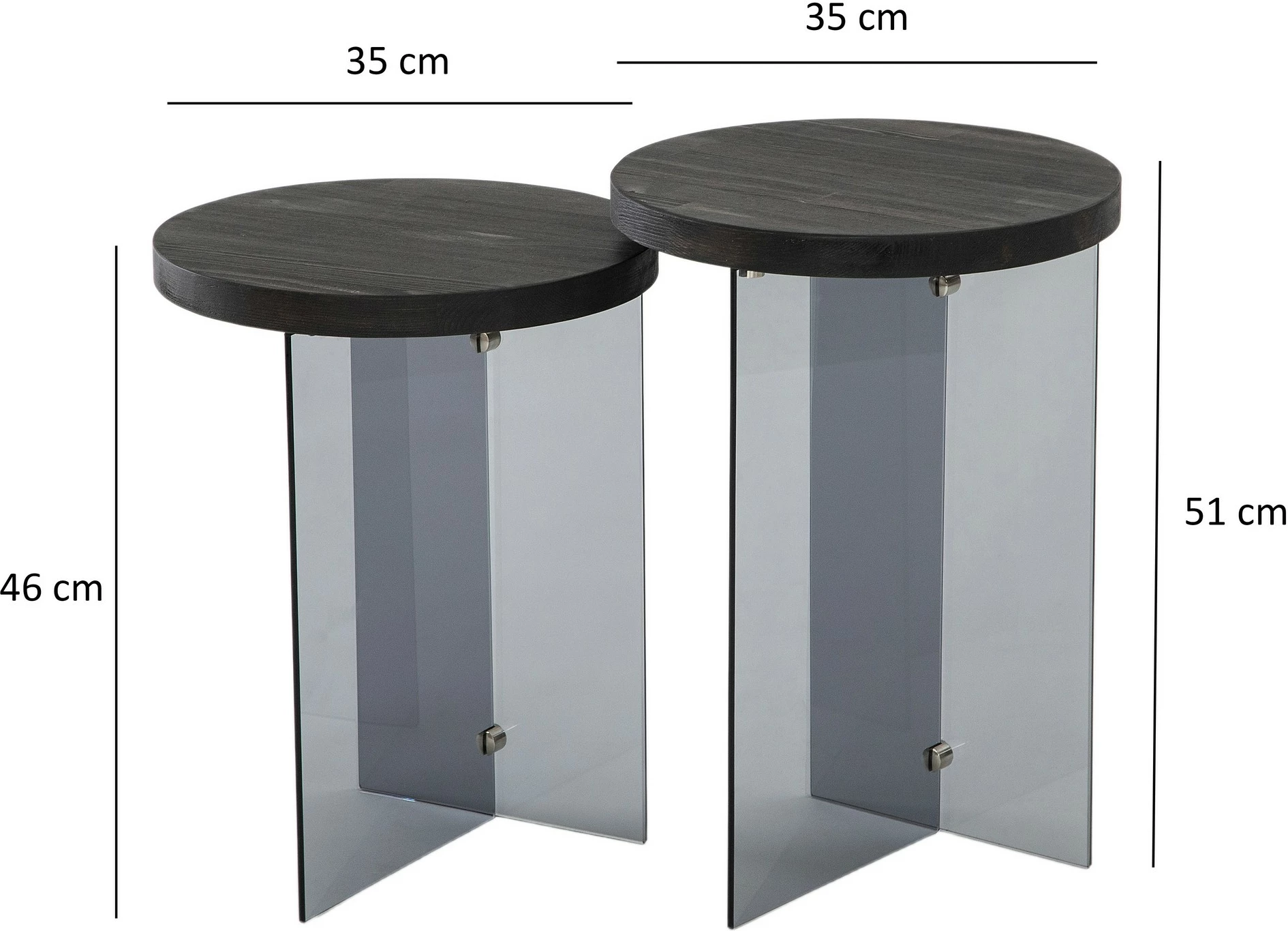 Set tavolinash kafeje Serenity 2, ngjyrë antracit, gri e errët, Skye Decor