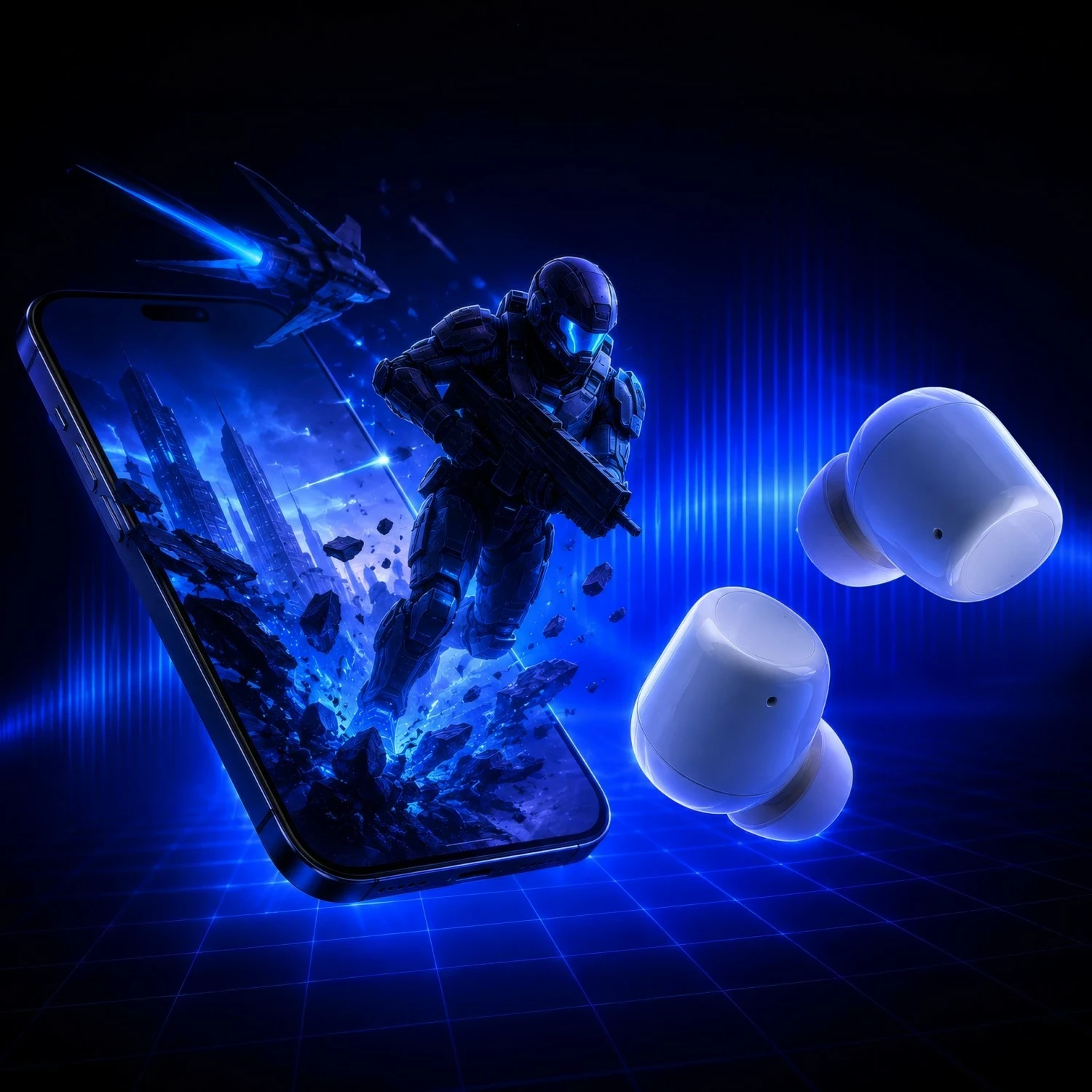 Kufje wireless 3MK BlitzBuds, Bluetooth 6.0, IPX5, të bardha