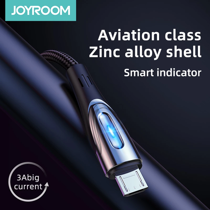 Kabllo Joyroom Sharp Series S-M411, USB-A në micro USB, 1.2m, 3A, e zezë