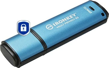USB Kingston IronKey Vault Privacy 50 256GB, USB 3.2, zi/blu