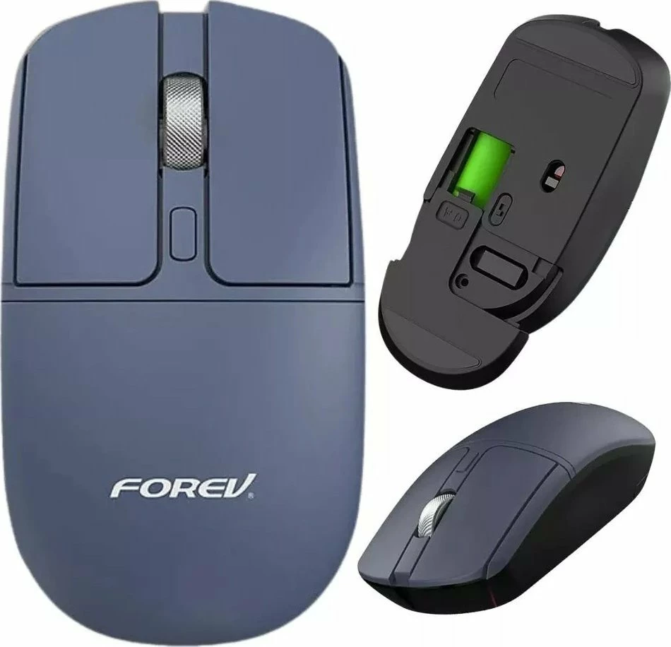 Maus wireless Forever FV-386, Bluetooth 5.0/2.4G, 4 butona, 10 m, blu, set me manual