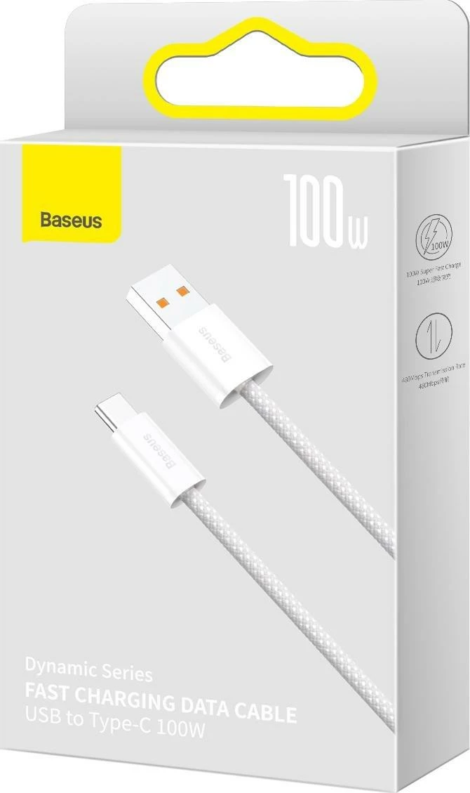 Kabllo Baseus Dynamic Series CALD000702 USB-A në USB-C 2 m 100W e bardhë