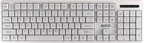 Set tastierë dhe maus wireless Marvo Office WS005, layout SLO/HR, 2.4 GHz, USB receiver, i bardhë