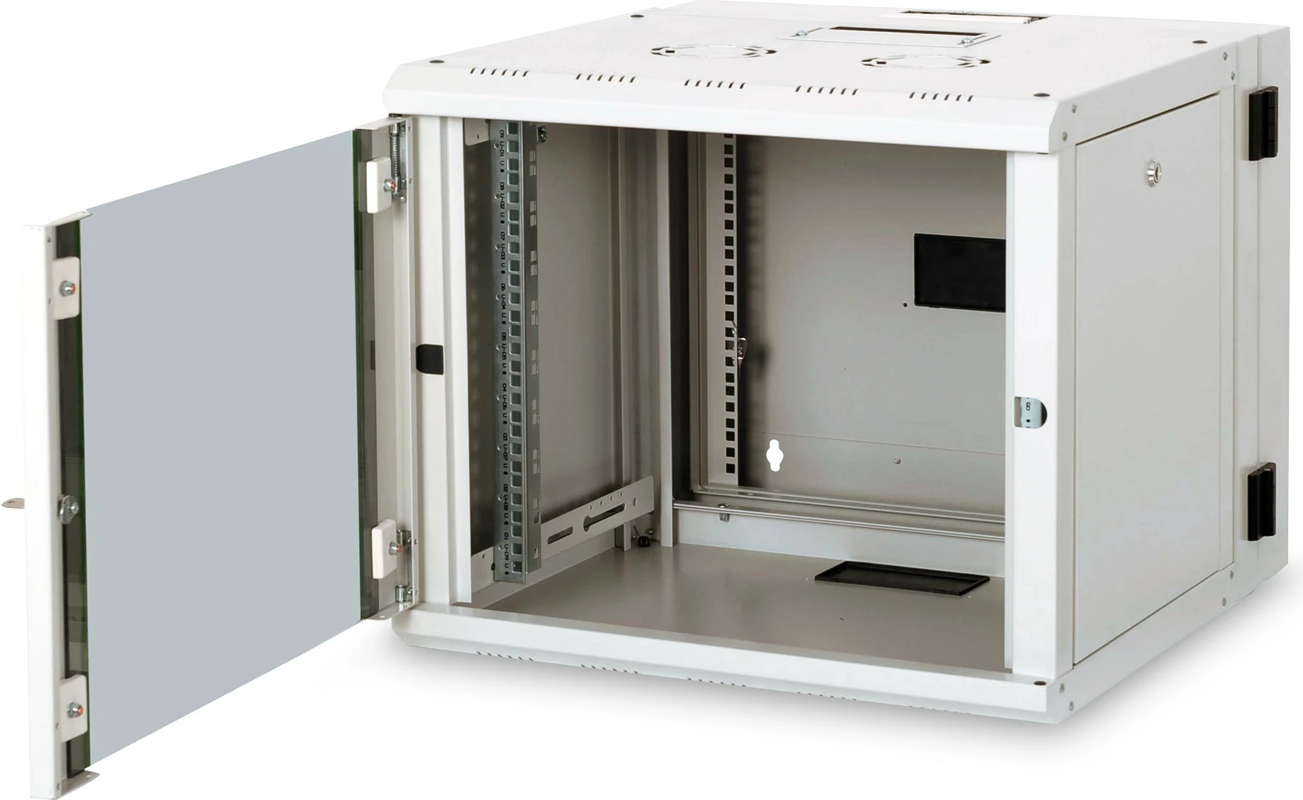 Kasë muri Digitus Unique 9HE, 9U, 600x600mm, xham, gri