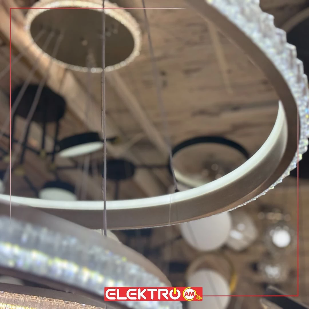 Abazhur LED i varur me kristale 11085-4+6 GR