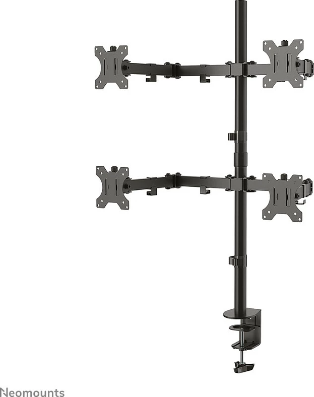 Krah monitori Neomounts FPMA-D550D4BLACK, për 4 ekrane, 13-32", rregullim lartësie, ngjyrë e zezë