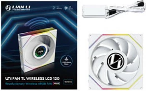 Ventilator kasë Lian Li UNI FAN TL LCD Wireless 120mm RGB, i bardhë