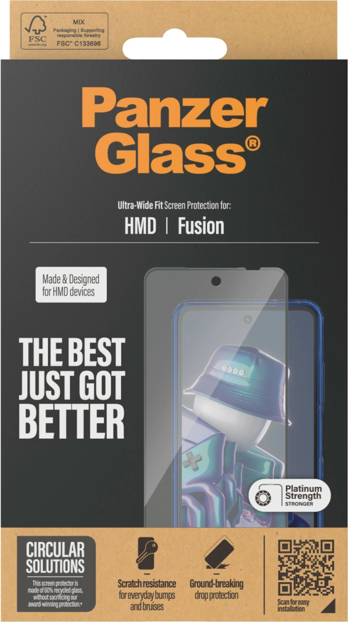 Mbështjellës ekrani PanzerGlass HMD Fusion/UWF, kornizë e zezë