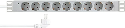 Shirit prizash LogiLink PDU 19", 9 priza, gri e çeltë