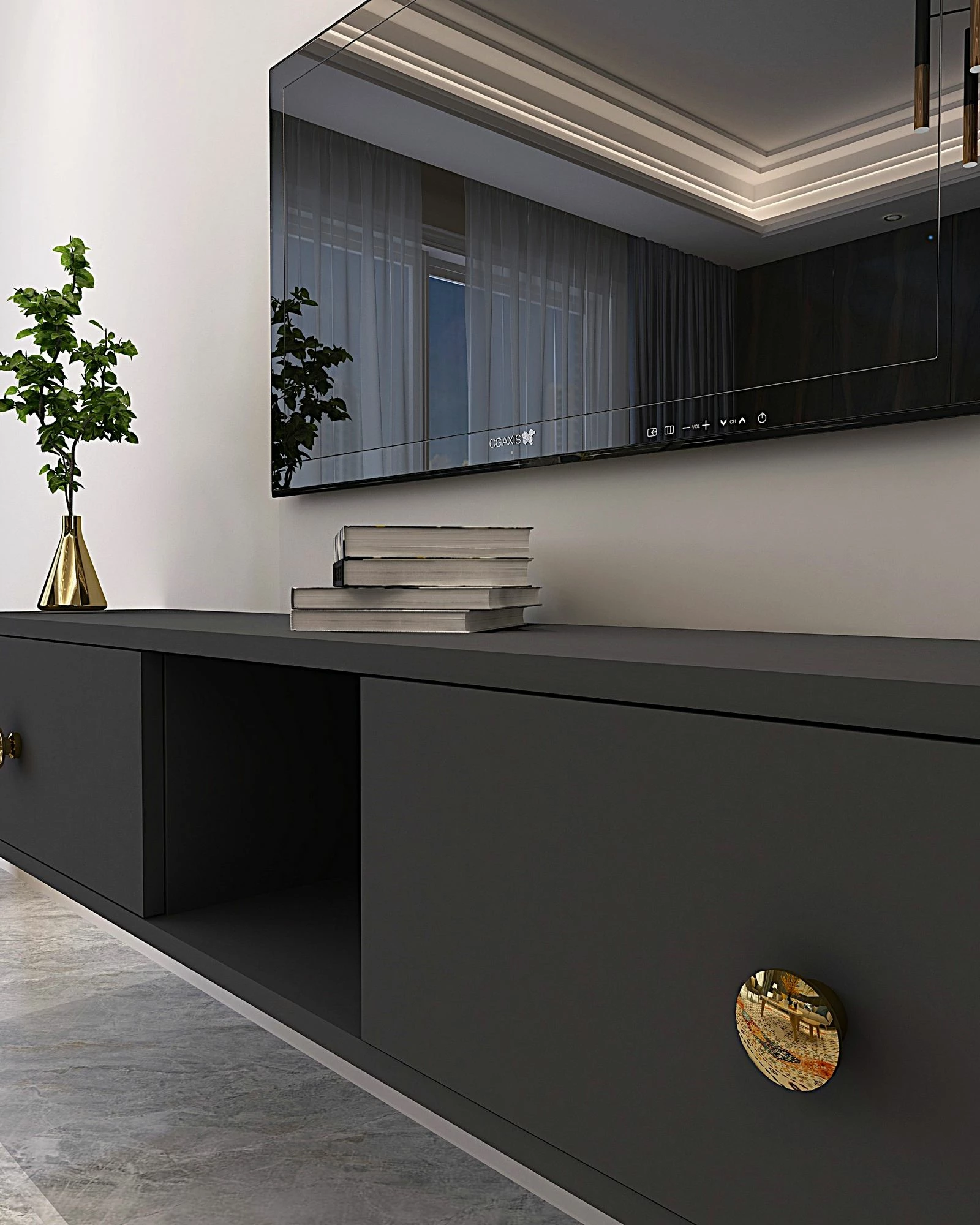 Komodë TV Skye Decor, Zuzu 150, antracit