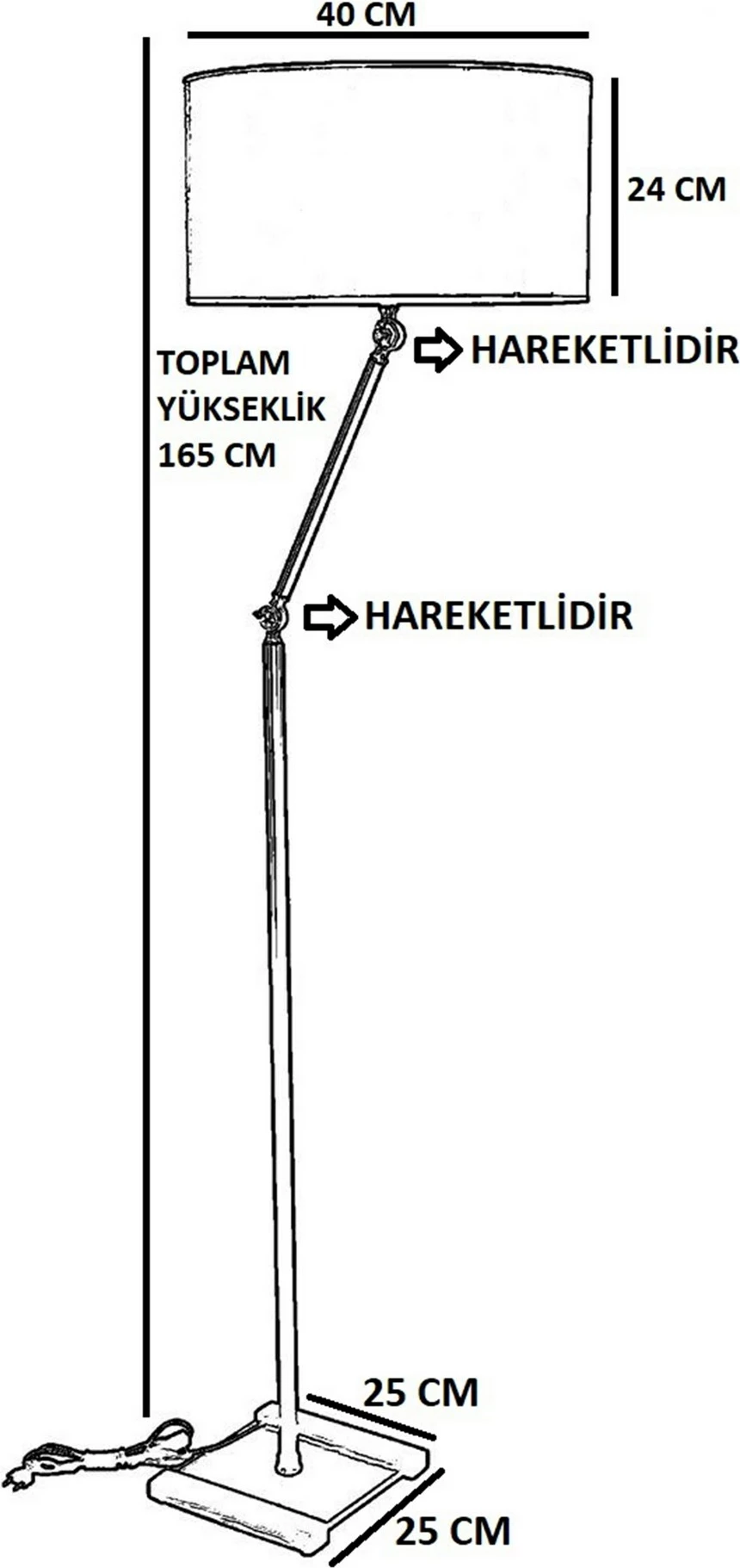 Llambë dyshemeje Opviq, ngjyrë e zezë, 8586-3