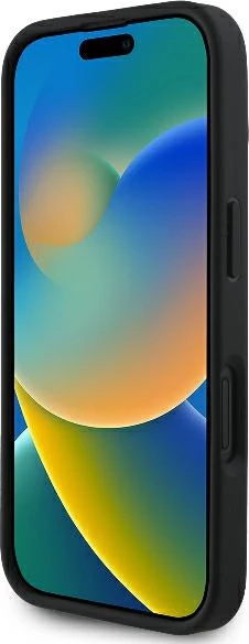 Mbështjellës Karl Lagerfeld Quilted Signature për iPhone 16 Plus, i zi