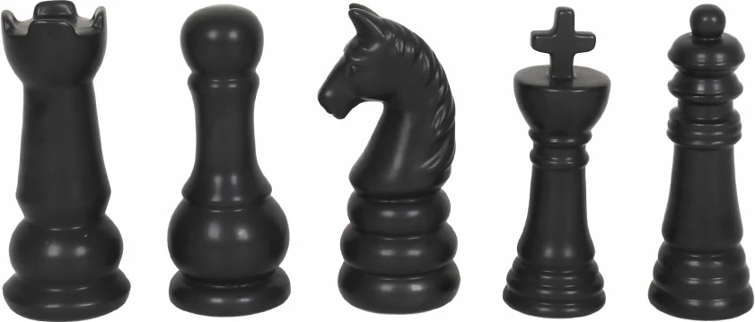 Dekor figurash shahu STRATEGO, qeramikë e zezë, 6.8x6x15cm, set