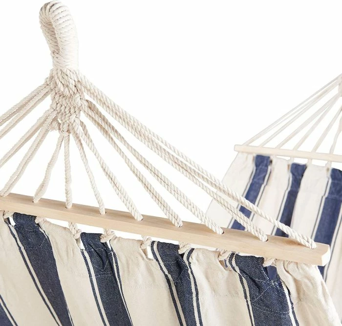 Hamak i varur VONHAUS 22/106 200x100 cm, 120 kg, blu/bardhë, me çantë