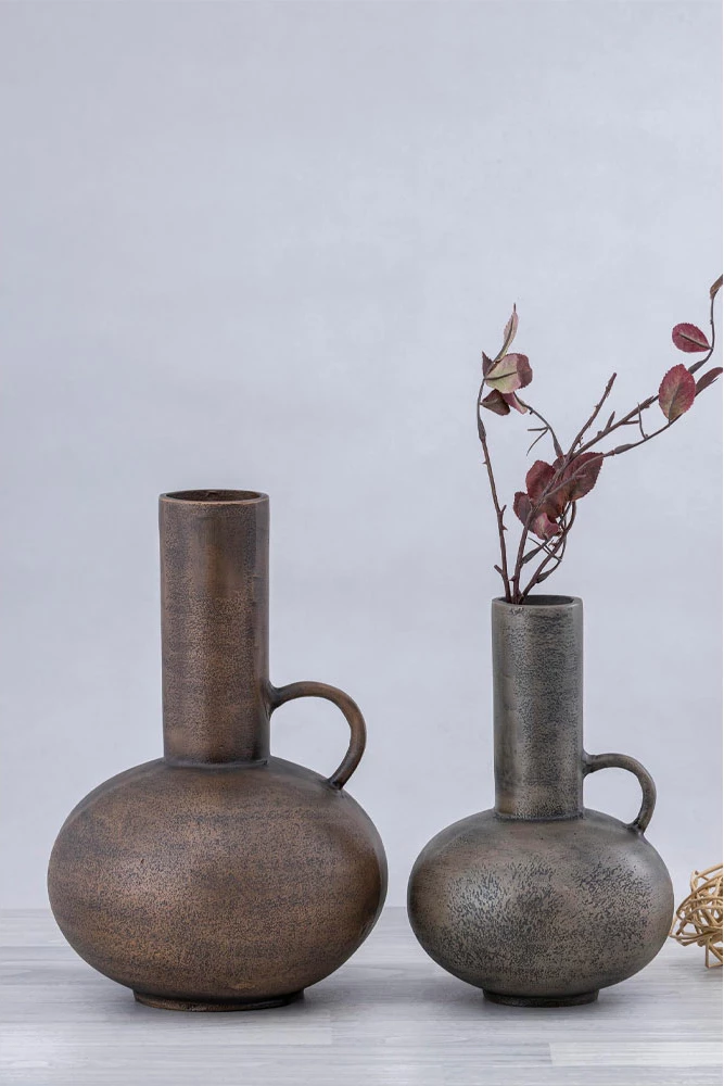 Vazo dekorative STEEL SHINE, alumin, ngjyrë bronzi, 23x23x34cm