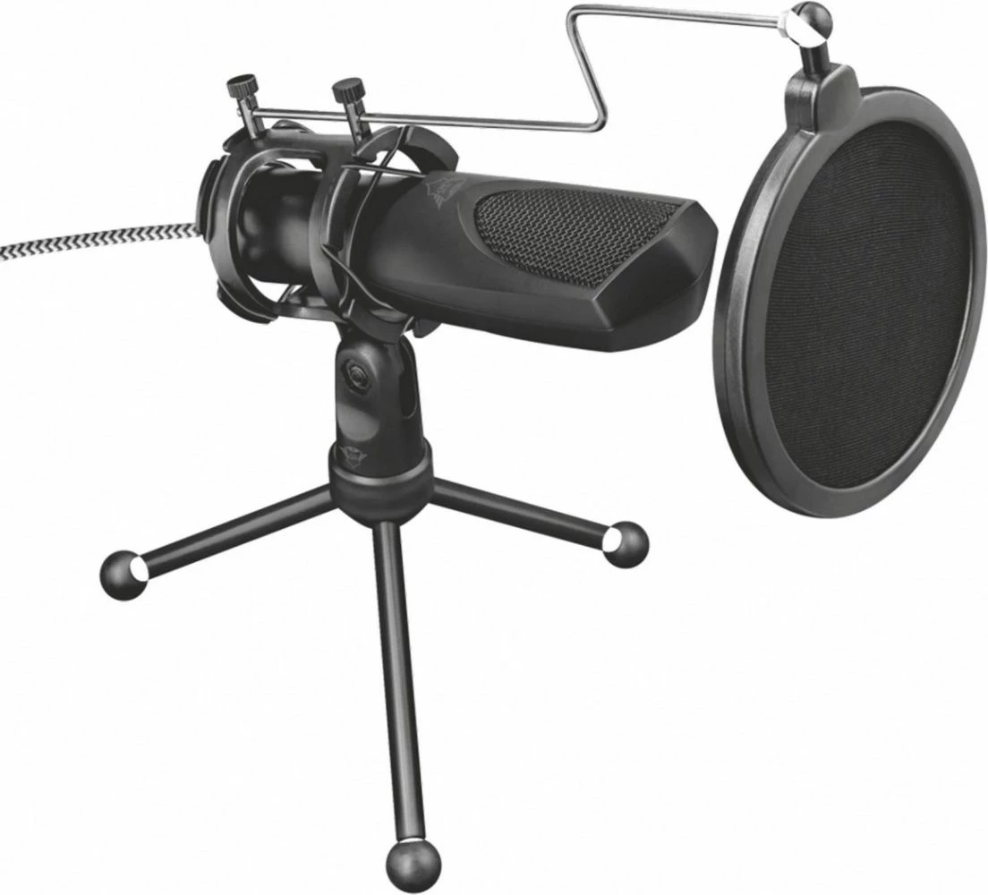 Mikrofon Trust GXT 232 Mantis 22656 USB me tripod dhe pop filter, i zi