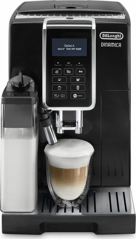 Aparat espresso automatik DeLonghi Dinamica ECAM 350.55.B, 1.8 L, 15 bar, me mulli dhe frother qumështi, i zi