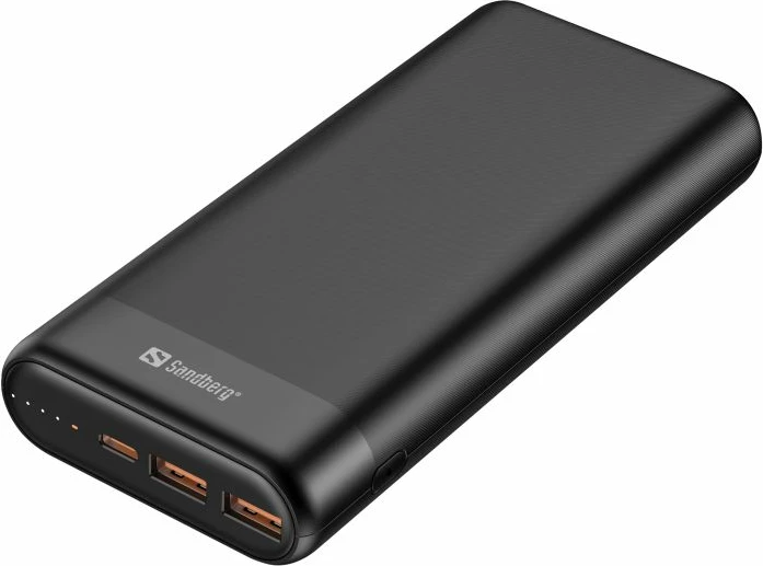 Powerbank Sandberg 420-62 20000 mAh PD 65W + 2x QC 3.0, e zezë, set me kabllo USB-C