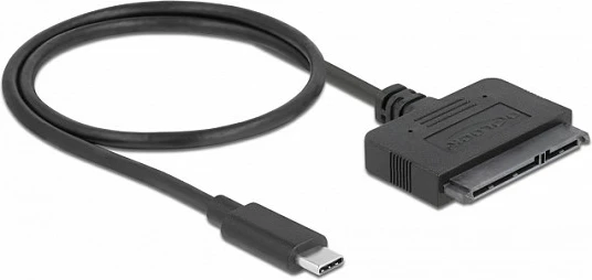 Adapter USB-C në SATA 22-pin DeLOCK, 0.5 m, 6 Gb/s, i zi