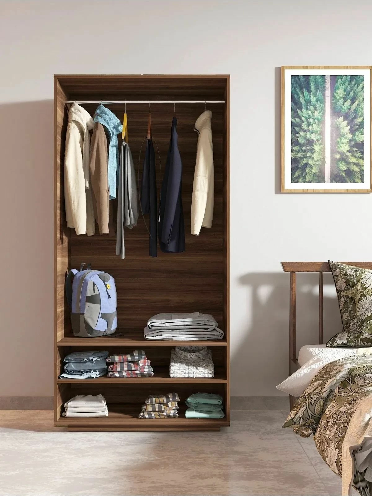 Dollap rrobash Skye Decor, Rb-167, ngjyrë kafe, 90x187x48 cm
