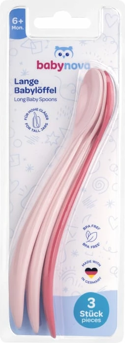Lugë të gjata për bebe Babynova, 3 copë