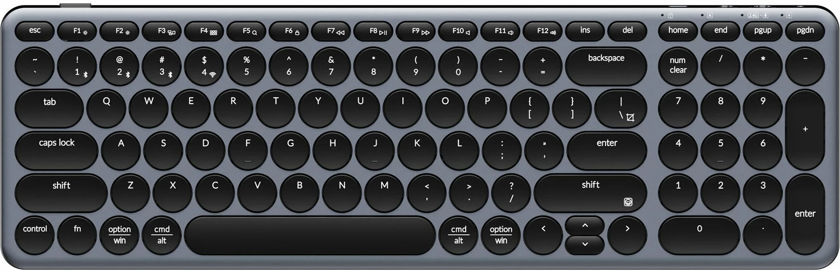 Tastierë wireless Keychron B4 Pro B4P-K1 96% US layout me numpad, 2.4GHz/BT 5.2/USB-C, Graphite