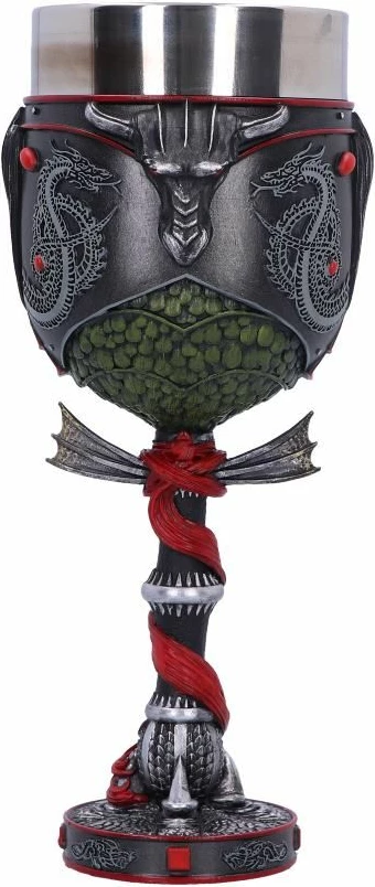 Kupë NEMESIS NOW House of the Dragon Daemon Targaryen 19.5 cm, rrëshirë me insert inox, me kuti dhuratë, e zezë/kuqe