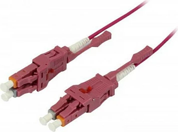 Kabllo fibër optike Synergy21 Patchcord LC-LC, OM4 50/125, 3 m, Uniboot Push/Pull, vjollcë