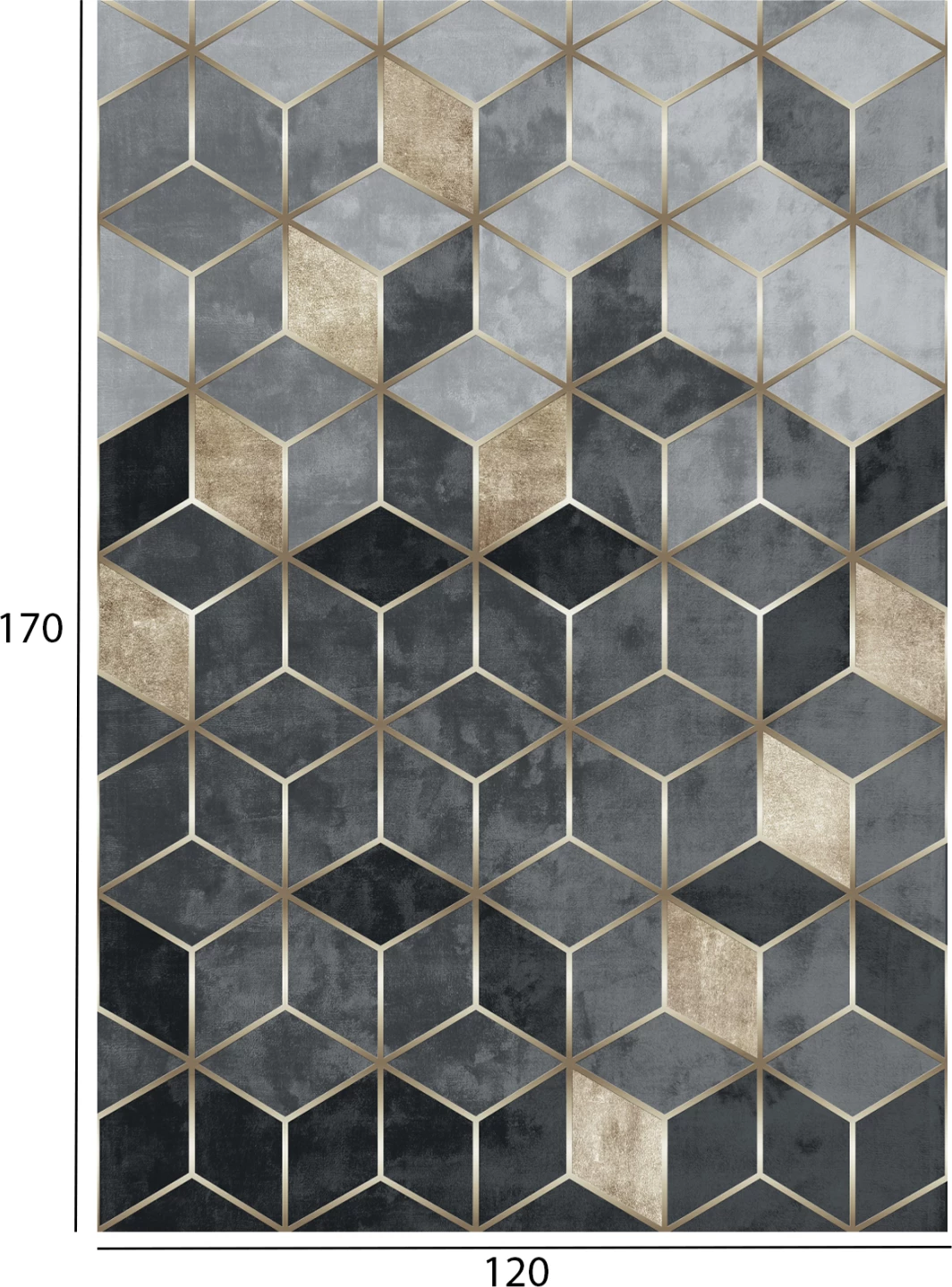 Tepih JOSIANE FH7677.18, 120x170cm, gri-ari, me franja