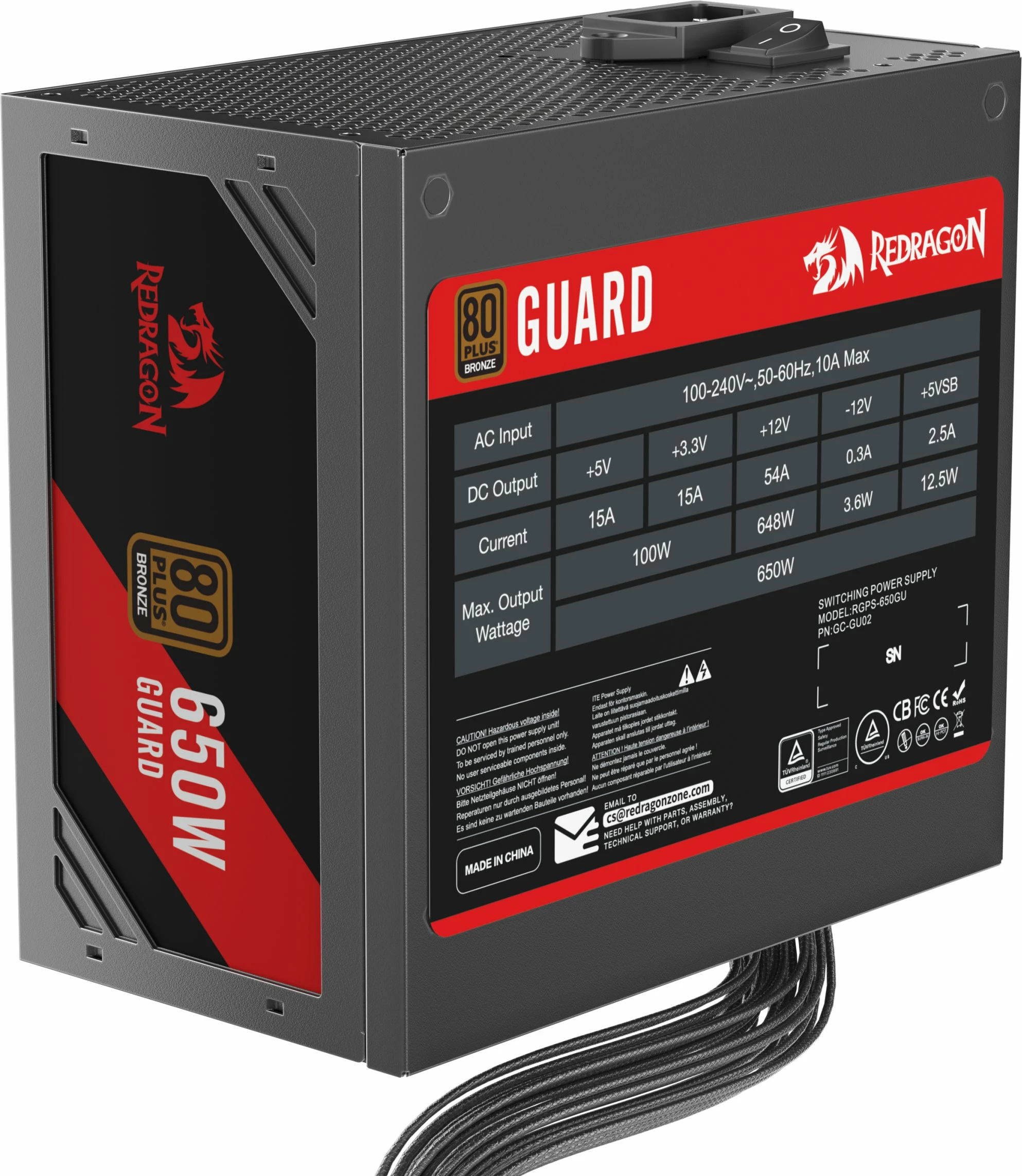 Furnizues energjie Redragon GUARD GC-GU02 650W 80 Plus Bronze, i zi