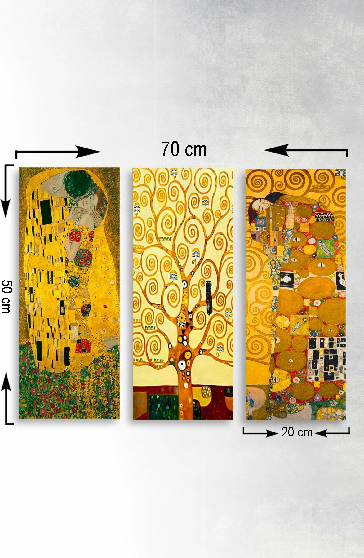 Pikturë dekorative MDF, 3 copë, Wallity, Gustav Klimt, MDF0067