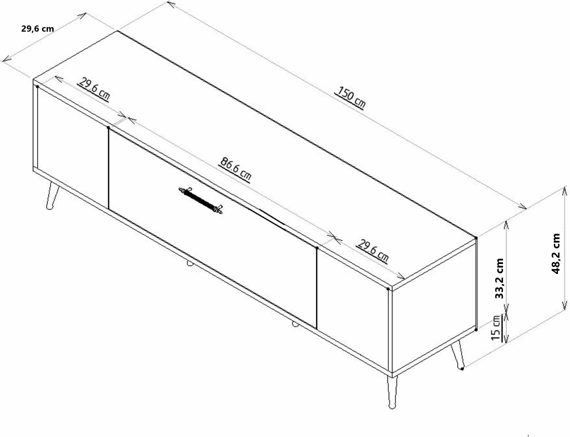 Komodë TV, Skye Decor, anthracite dhe ari, Dekol1