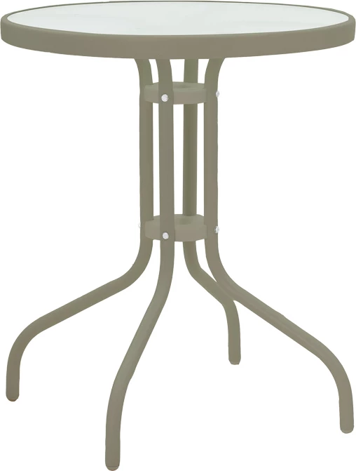 Set tavoline me karrige për terasë, 3 pjesë, ngjyrë shampanjë, D60x70cm