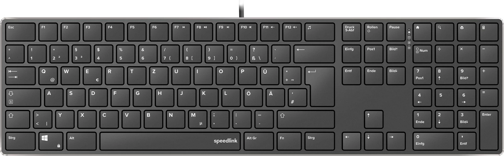 Tastierë Speedlink SL-640010-BK, Full-size, Wired, USB, Scissor key switch, e zezë