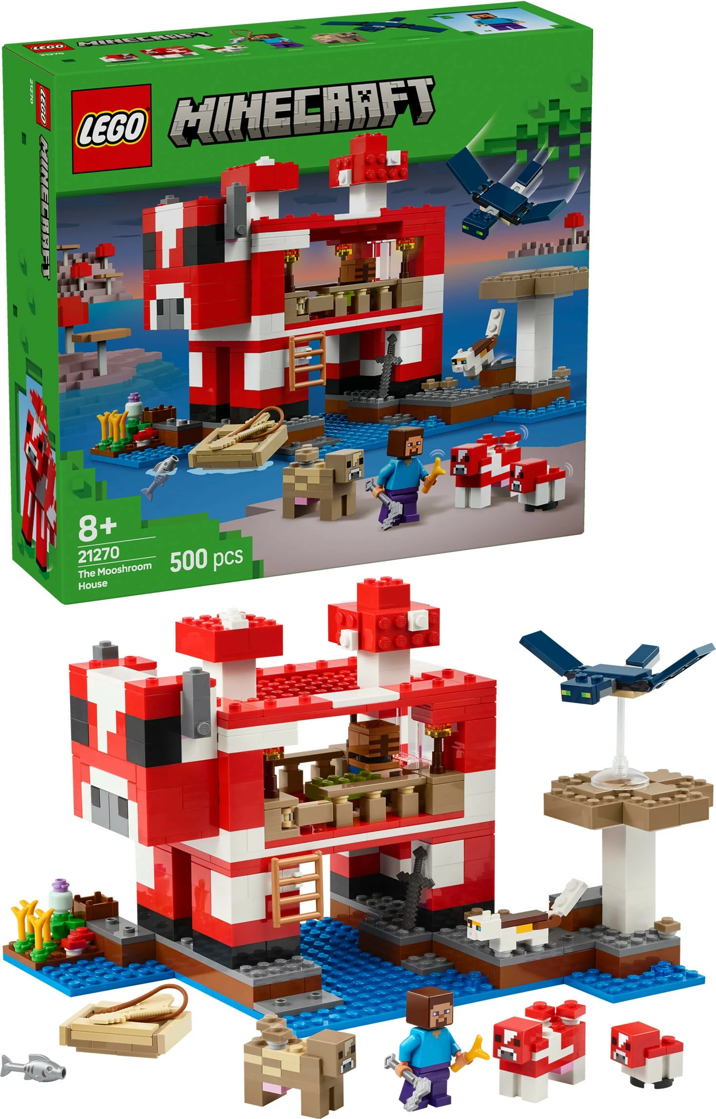 Set ndërtimi LEGO Minecraft 21270 Das Pilzkuh-Haus 500 pjesë multikolor