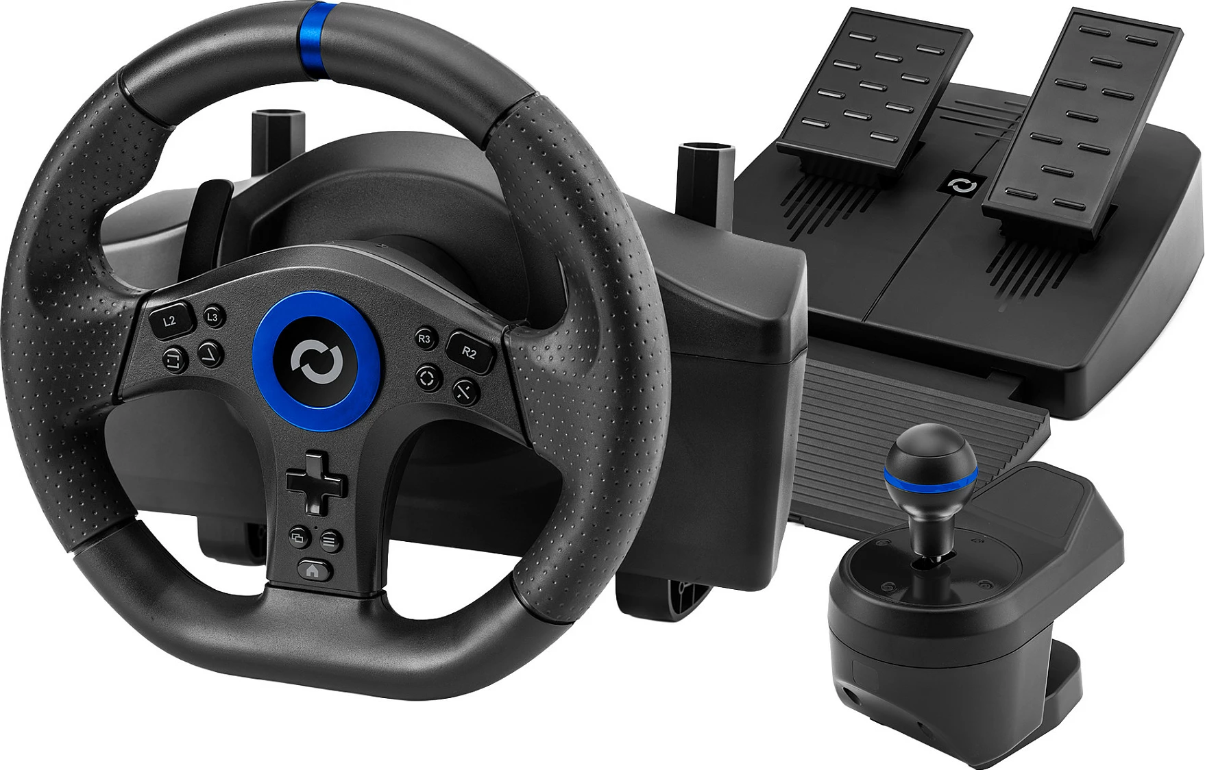 Timon simulimi Blade BR5, për PS5 dhe PC, set me pedale dhe shifter, i zi/blu